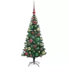  Mesterséges, előre világított karácsonyi fa Zöld 120 cm