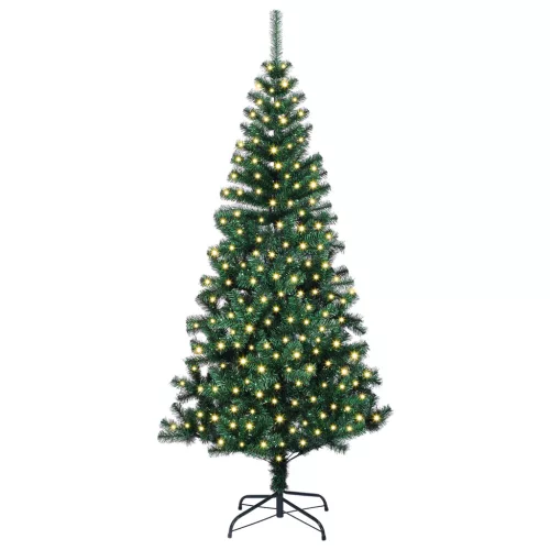  Mű karácsonyfa dekoratív vonós lámpákkal Zöld 240 cm PVC