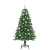  Mű karácsonyfa 150 LED-del Zöld 150 cm PVC és Acél és Műanyag