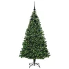  Mű karácsonyfa 300 LED-del Zöld 180 cm PVC és Acél és Műanyag