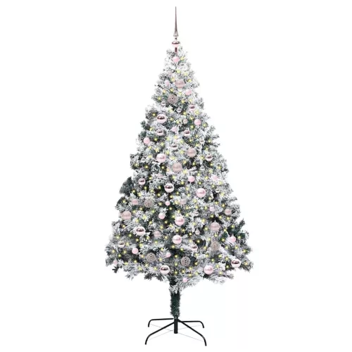  Mű karácsonyfa 300 LED-del Fehér 210 cm PVC és Acél és Műanyag
