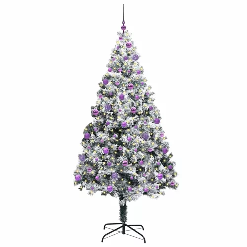 Mű karácsonyfa 300 LED-del Fehér 210 cm PVC és Acél és Műanyag
