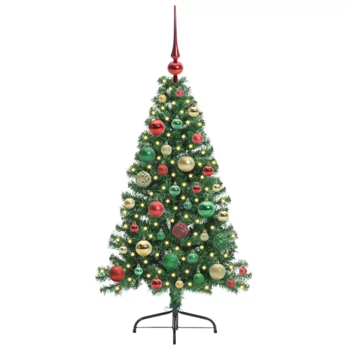  Mesterséges, előre világított karácsonyi fa Zöld 120 cm PVC