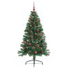  Mesterséges, előre világított karácsonyi fa Zöld 150 cm PVC