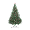  Mesterséges, előre világított karácsonyi fa Zöld 210 cm PVC