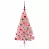  Mesterséges, előre világított karácsonyi fa Rózsaszín 120 cm