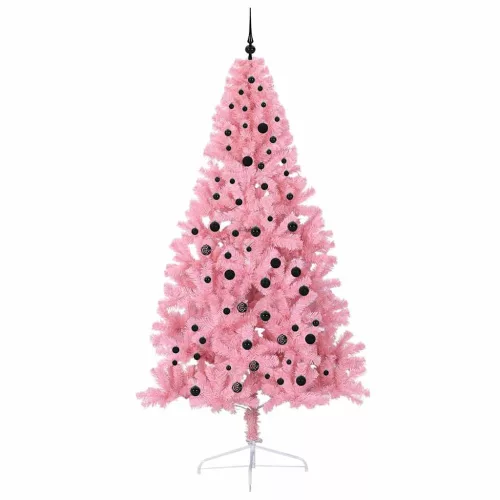  Mesterséges, előre világított karácsonyi fa Rózsaszín 240 cm