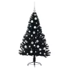  Mesterséges, előre világított karácsonyi fa Fekete 120 cm PVC