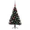  Mesterséges, előre világított karácsonyi fa Fekete 120 cm PVC
