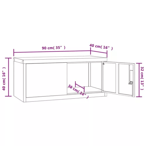  antracitszürke acél irattartó szekrény 90 x 40 x 40 cm
