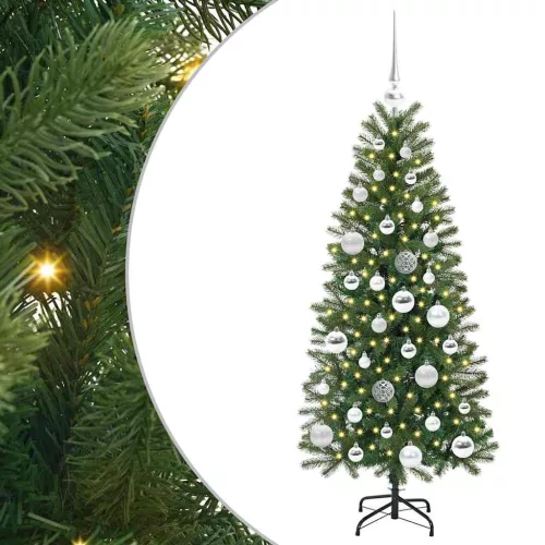  Mű karácsonyfa 150 LED-del állvánnyal Zöld 120 cm PE és PVC