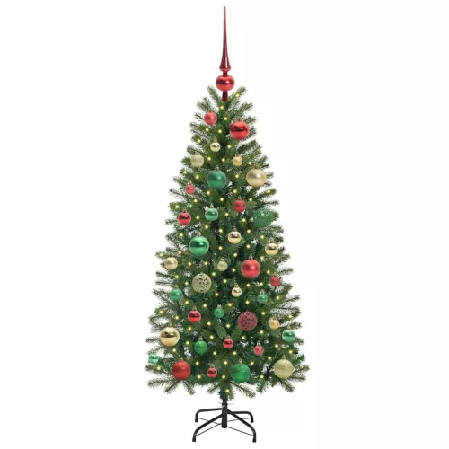  Mű karácsonyfa 150 LED-del állvánnyal Zöld 120 cm PE és PVC