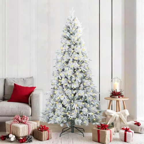  Műanyag Hajtogatós Karácsonyfa Fehér 210 cm PE és PVC