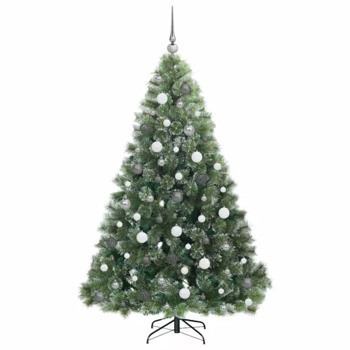  Mű karácsonyfa 300 LED-del állvánnyal Zöld 180 cm PE és PVC