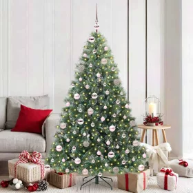    Mű karácsonyfa 300 LED-del állvánnyal Zöld 180 cm PE és PVC