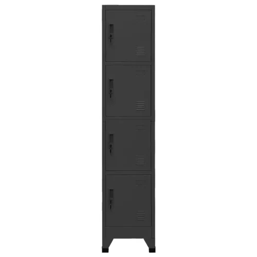  antracitszürke acél zárható szekrény 38 x 45 x 180 cm