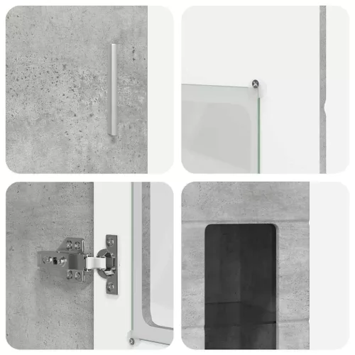  Magasfiú polcokkal Beton Szürke 60 x 35 x 182 cm Faanyag