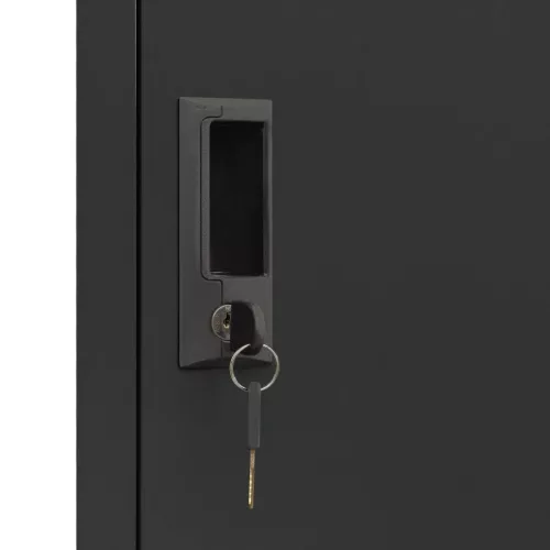  antracitszürke acél zárható szekrény 38 x 40 x 180 cm