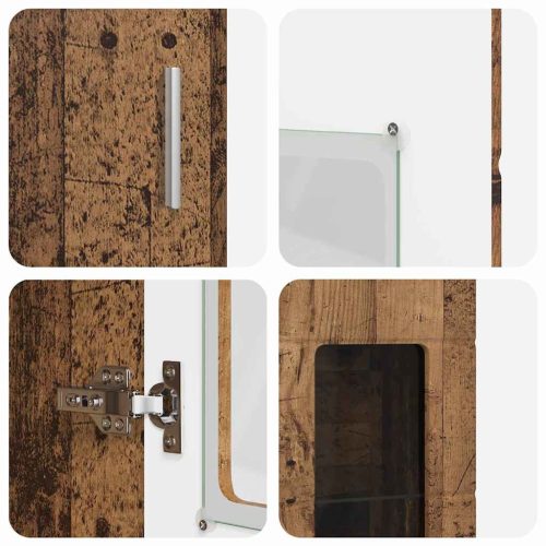  Magasfiú polcokkal tárolóval Öreg fa 60 x 35 x 182 cm Faanyag