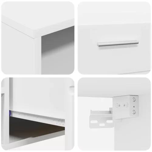  TV szekrény garnitúra fiókkal polcokkal tárolóval Fehér Faanyag