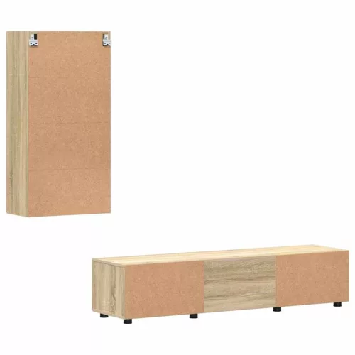  TV szekrény garnitúra fiókkal polcokkal Sonoma tölgy Faanyag