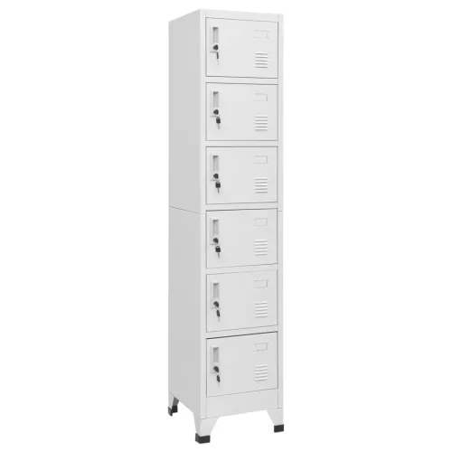  világosszürke acél zárható szekrény 38 x 40 x 180 cm