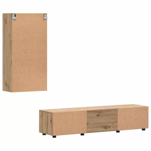  TV szekrény garnitúra fiókkal polcokkal Artisan tölgy Faanyag