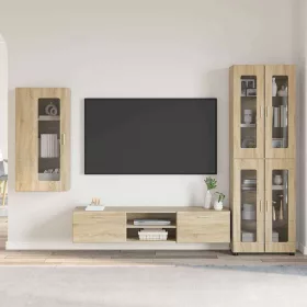    TV szekrény garnitúra fiókkal polcokkal Sonoma tölgy Faanyag