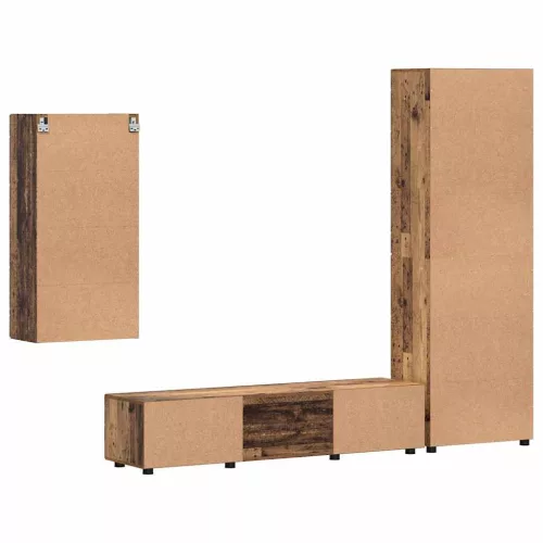  TV szekrény garnitúra fiókkal polcokkal ajtóval Öreg fa Faanyag