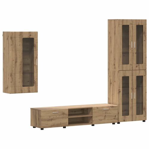  TV szekrény garnitúra fiókkal polcokkal Artisan tölgy Faanyag