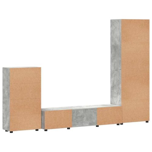  TV szekrény garnitúra fiókkal polcokkal Beton Szürke Faanyag