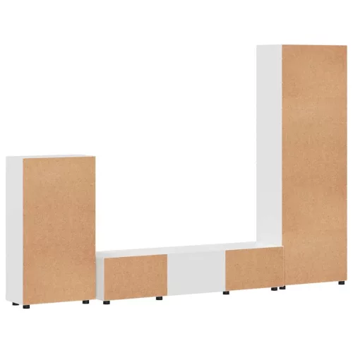  TV szekrény garnitúra fiókkal ajtóval Magas Fényű Fehér Faanyag