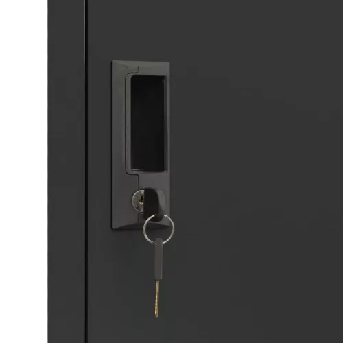  antracitszürke acél zárható szekrény 38 x 40 x 180 cm