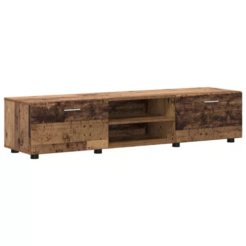  TV szekrény garnitúra fiókkal polcokkal ajtóval Öreg fa Faanyag