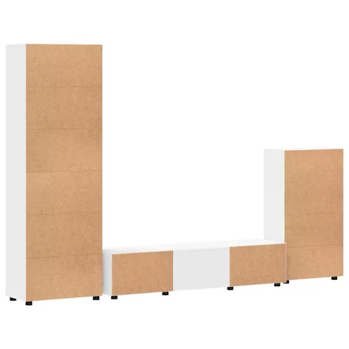  TV szekrény garnitúra fiókkal polcokkal tárolóval Fehér Faanyag