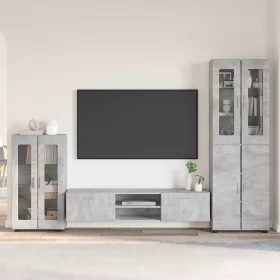    TV szekrény garnitúra fiókkal polcokkal Beton Szürke Faanyag