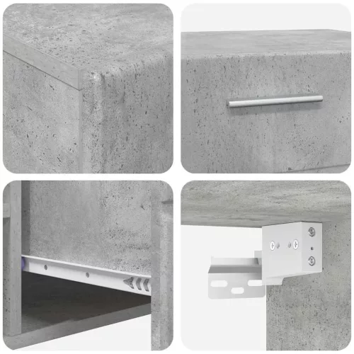  TV szekrény garnitúra fiókkal polcokkal Beton Szürke Faanyag