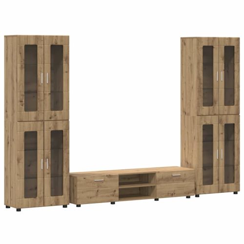  TV szekrény garnitúra fiókkal polcokkal Artisan tölgy Faanyag