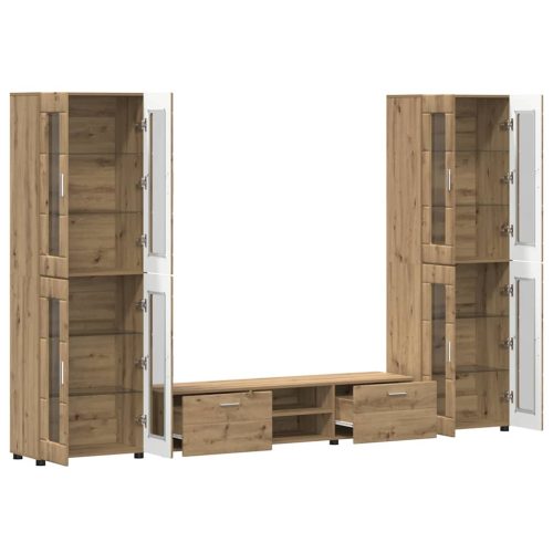  TV szekrény garnitúra fiókkal polcokkal Artisan tölgy Faanyag