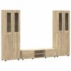  TV szekrény garnitúra fiókkal polcokkal Sonoma tölgy Faanyag
