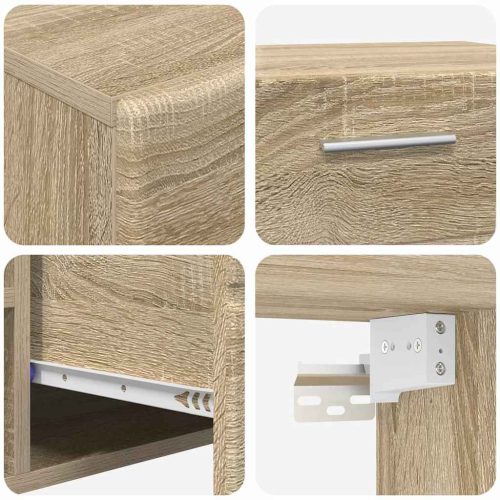  TV szekrény garnitúra fiókkal polcokkal Sonoma tölgy Faanyag