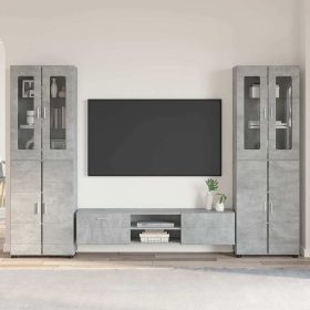    TV szekrény garnitúra fiókkal polcokkal Beton Szürke Faanyag