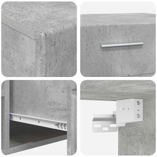  TV szekrény garnitúra fiókkal polcokkal Beton Szürke Faanyag