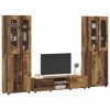  TV szekrény garnitúra fiókkal polcokkal ajtóval Öreg fa Faanyag