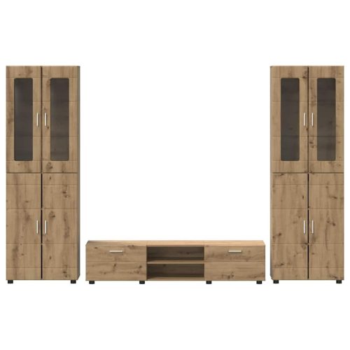  TV szekrény garnitúra fiókkal polcokkal Artisan tölgy Faanyag