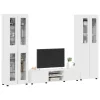  TV szekrény garnitúra fiókkal ajtóval Magas Fényű Fehér Faanyag