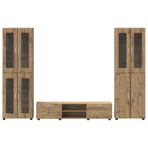  TV szekrény garnitúra fiókkal polcokkal Artisan tölgy Faanyag