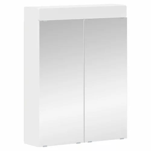  Fürdőszoba szekrény szett tükörrel ajtóval TULUM Fehér Faanyag