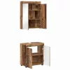  Fürdőszoba bútor szett polcokkal ajtóval TULUM Öreg fa Faanyag