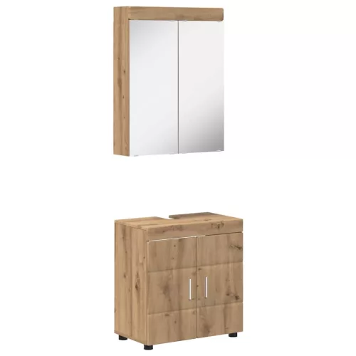  Fürdőszoba bútor szett polcokkal TULUM Artisan tölgy Faanyag